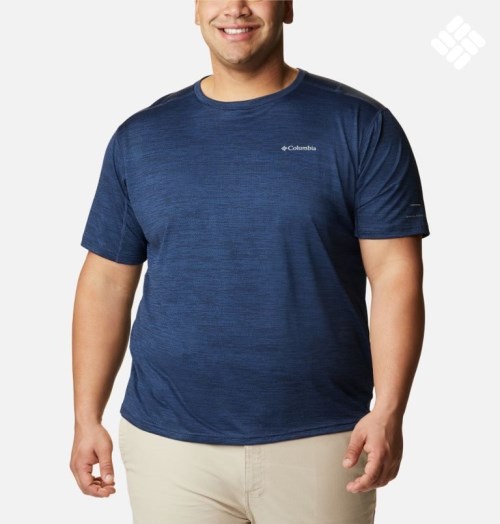 Men's Columbia Alpine Chill Zero Short Sleeve Crew T Shirts Navy | Plus Size CA-W481C